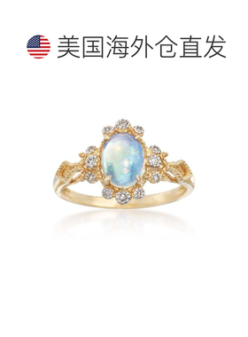 自营 Ross-Simons 14 克拉黄金埃塞俄比亚蛋白石和钻石重音戒指 -