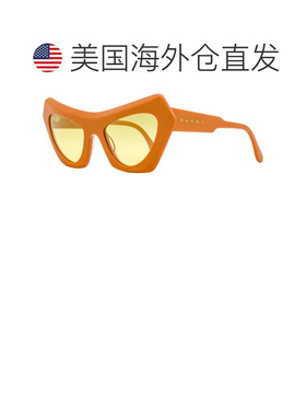 自营Marni女式猫眼太阳镜魔鬼池7AF橙色56mm-7AF 美国奥莱直发