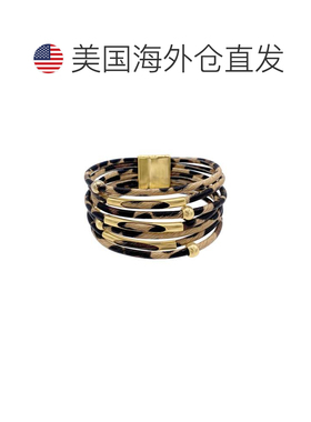 自营adornia14k 镀金多股豹纹手镯 - 棕色 美国奥莱直发