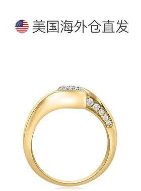 自营 pompeii31 1/4 克拉莫桑石镶边钻石订婚戒指（10k 白金或黄