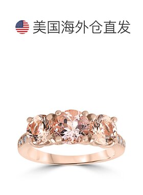 自营 pompeii3pompeii 33 1/4 克拉摩根石和钻石 3 石戒指 14k 玫