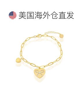 自营simonaSterling Silver Heart with CZ Ribbon Paperclip Bra