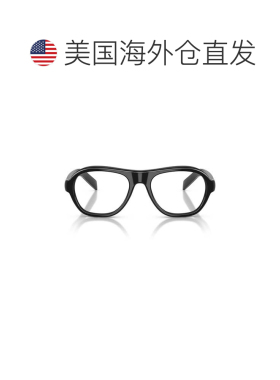 自营prada0pr C12v Oversized Rectangular Black Acetate Sungla