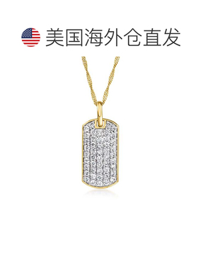 自营Ross-Simons Pave Lab-Grown Diamond Dog Tag Pendant Neckl