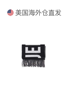 自营jacquemus黑色粗体白色刻字扭曲流苏围巾-黑色 美国奥莱直发