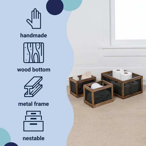 自营happimess Fallon Modern Minimalist Handmade Wooden Metal - 图2