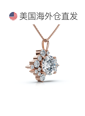 自营pompeii31.50克拉钻石吊坠14k金女式18英寸实验室培育项链-玫