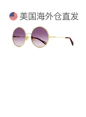 自营Chloe女士扇贝边太阳镜CH0184S 006金色/栗色59mm-006 美国奥