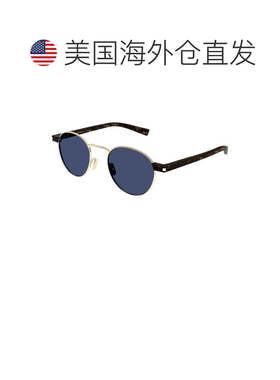 自营saint laurent金色Sl 707龟形圆形太阳镜-灰色 美国奥莱直发