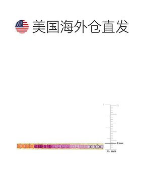 美国直邮Julianna B女士手链多色方晶锆石镀黄色纯银百搭8 CT TGW