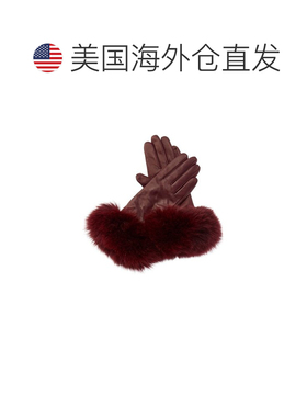 自营sofiacashmereSofifacashmere 2扣羊绒衬里皮革手套 美国奥