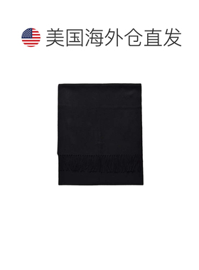 自营lanvin黑色羊毛流苏围巾-黑色 美国奥莱直发