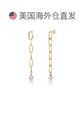 自营 geneviveSterling Silver 14K Gold Plated with Genuine Fr