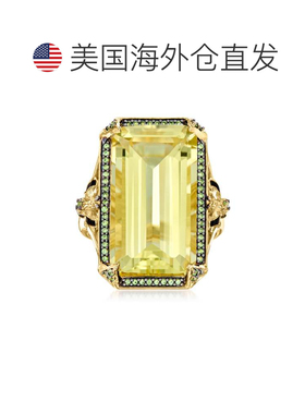 自营 ross-simons罗斯-西蒙斯柠檬石英和 . 18kt 金镀在纯银上黑