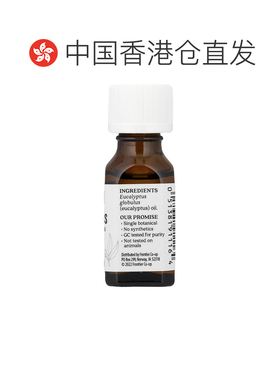 香港直邮Aura Cacia,全精油，桉树味，0.5 液量盎司（15 毫正品