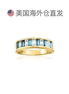 自营Ross-Simons London Blue Topaz and . Lab-Grown Diamond Ri