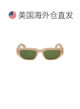 自营off-white灰白色格里利长方形太阳镜-米绿色 美国奥莱直发