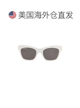 自营balenciagaCat Eye-Frame醋酸纤维太阳眼镜-白色金色灰色 美