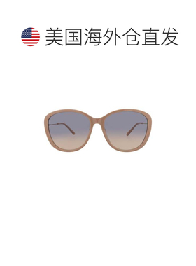 自营chloe圆形框架回收醋酸酯太阳镜-裸金蓝色 美国奥莱直发