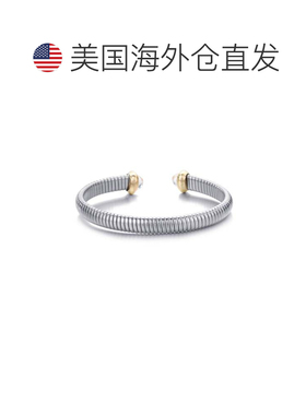 自营adorniaSilver Plated Coil Cuff with Clear Stones - silve