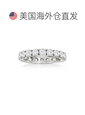 自营 Ross-Simons 14kt 白金钻石永恒戒指 - 白色 美国奥莱直发