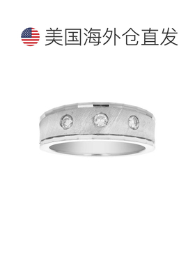 自营vir jewels1/4 克拉 SI2-I1 3 石 14K 金机镶钻石婚戒 - 白色
