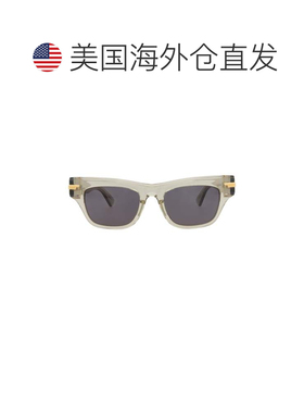自营bottega veneta方形镜框醋酸纤维太阳眼镜-米色米色灰色 美国