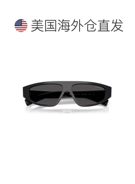 自营prada大胆雕刻黑色醋酸纤维太阳镜，配深灰色镜片-灰色 美国