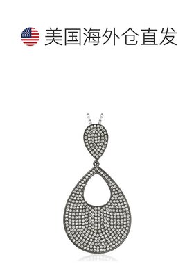 自营 Suzy Levian 黑色纯银方晶锆石吊坠 - 黑色 美国奥莱直发