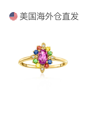 自营Ross-Simons Pink Topaz and . Multi-Gemstone Ring With Di