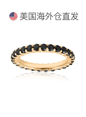 自营pompeii3POMPEII 1 1/2 克拉黑色钻石永恒戒指 14k 黄金女士