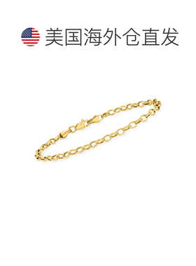 自营Ross-Simons 3.2 毫米 14 节黄金电缆链手链 美国奥莱直发