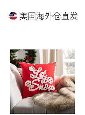 自营 safaviehLet It Snow 枕头 - 红/白 美国奥莱直发