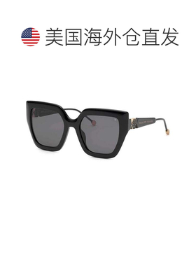自营Philipp Plein女士53毫米太阳镜SPP064S0700-闪亮黑色 美国奥