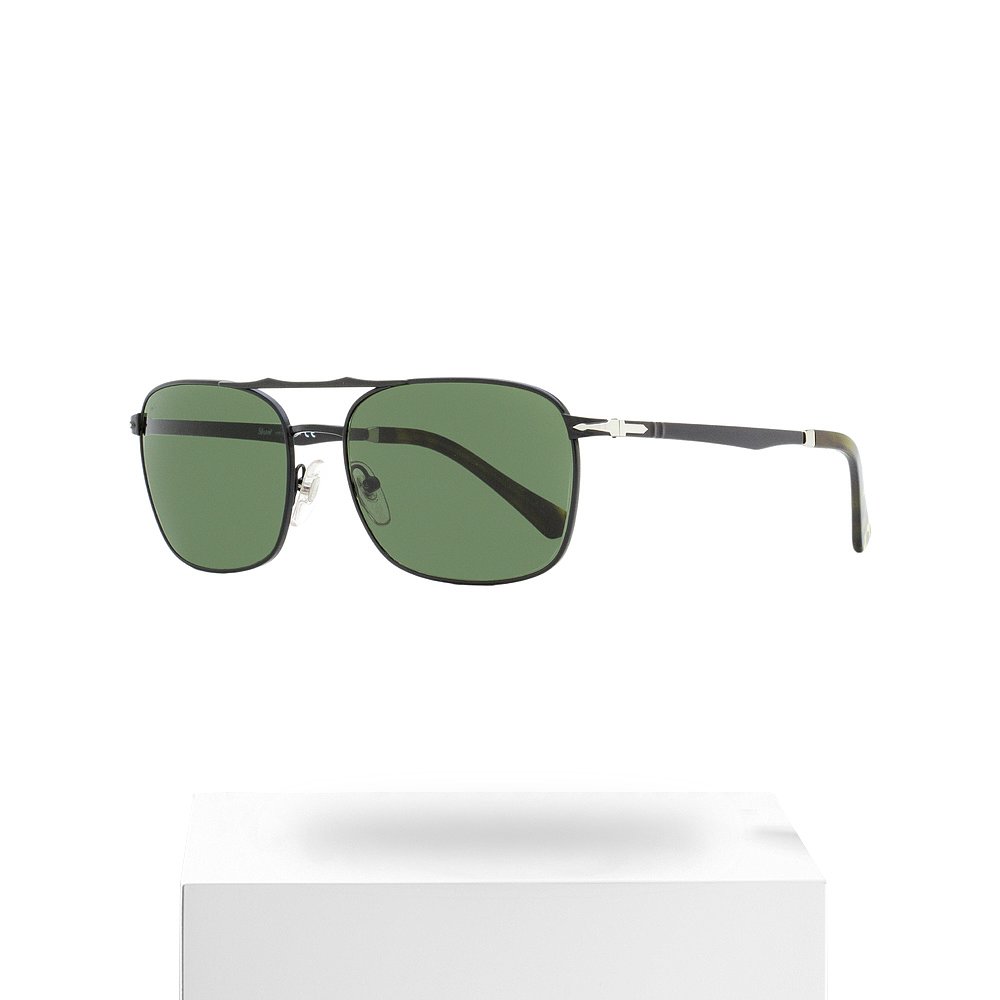 Persol 男士矩形太阳镜 PO2454S 1078/31 哑光黑色 60 毫米 【美 - 图3