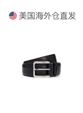 自营 boss带有对比缝线的意大利皮革背心-黑色 皮带 美国奥莱直发