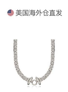 自营 Ross-Simons 纯银拜占庭式项链配黑色缟玛瑙 18 英寸 美国奥