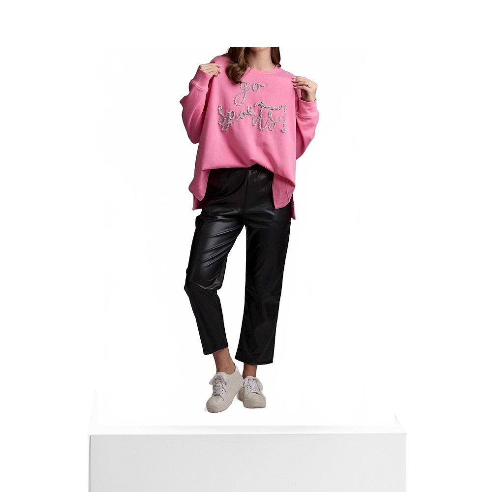 自营mud pieGame Day Sparkle Sweatshirt In Pink - pink 美国奥 - 图3