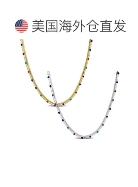 自营Mimi & Max Herringbone Chain Multi Color Bead Double Str