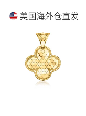 自营Ross-Simons Italian 18kt Yellow Gold Honeycomb Clover Pe