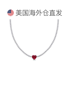 自营Mimi & Max 18 克拉 TGW 心形人造红宝石和人造白色蓝宝石网
