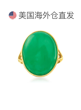 自营 Ross-Simons 14 克拉黄金翡翠戒指 绿色 美国奥莱直发