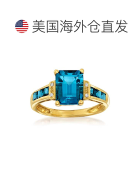 自营 14 克拉黄金 Ross-Simons 伦敦蓝色托帕石戒指 - 蓝色 美国