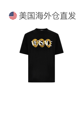 自营Versace Men's Logo Print T-Shirt - black 美国奥莱直发