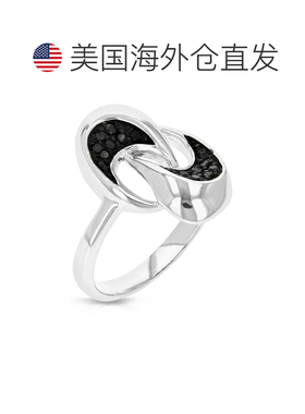 自营vir jewels纯银黑色钻石戒指（0.15 克拉）- 银 美国奥莱直发