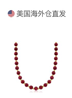 自营 Ross-Simons 红宝石珠项链配 14 克拉黄金 - 18 英寸 美国奥