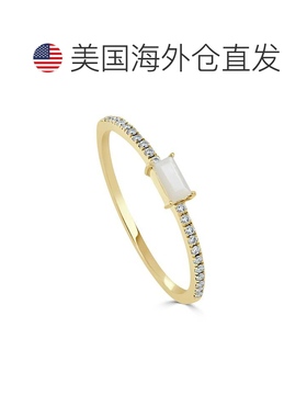自营sabrina14K Yellow Gold Mother Of Pearl & Diamond Band -