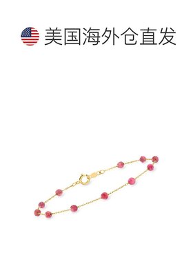 自营 RS Pure by Ross-Simons 粉色电气石珠站手链 14kt 黄金 - 8