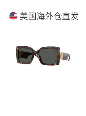 自营versace范思哲方形全边框太阳镜，黑色镜框和深灰色镜片Ve446