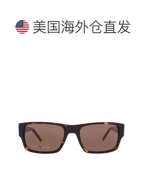 自营Tommy Hilfiger Brown Rectangular Men's Sunglasses TH 201